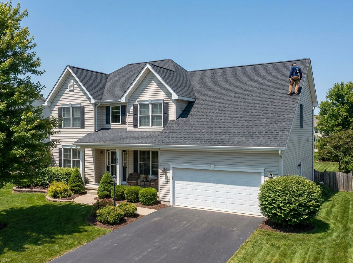 Roofing crew at work in Bartlett, IL