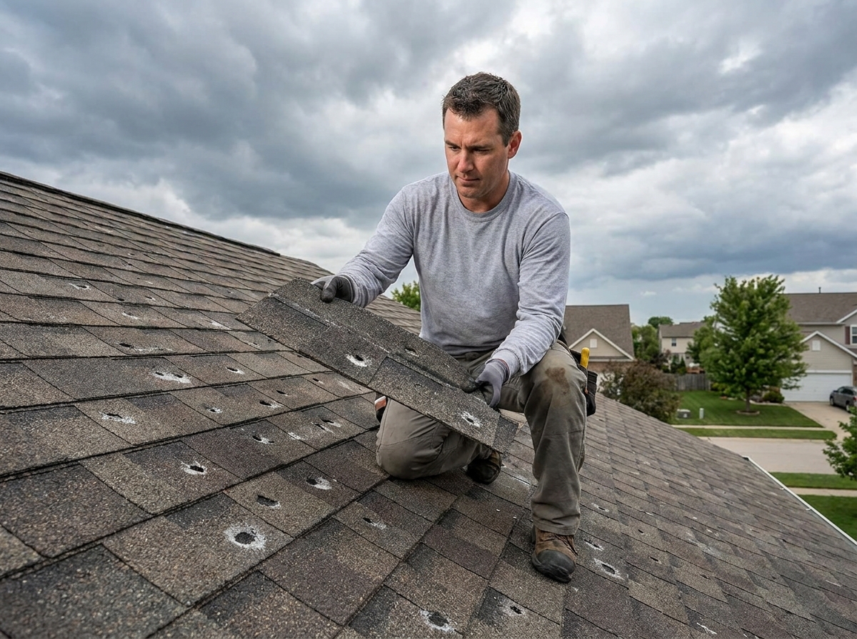 Storm and wind damage roof repair in Bartlett, IL